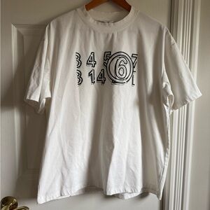 Maison Martin Margiela White Short Sleeve Number Graphic Tee